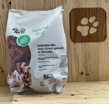 Hirsch Innereien Mix gehackt lose in Stücken 500g