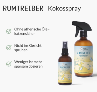 Preview: Kokos Zeckenspray "Rumtreiber" 100ml (Katzen, Welpen)