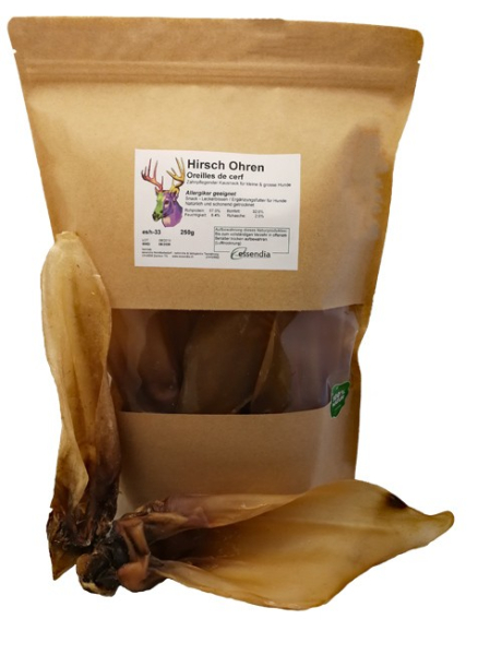Hirschohren ohne Fell 250g Essendia