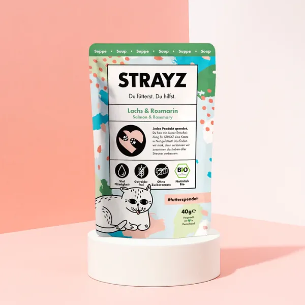 Strayz BIO Katzensuppe Lachs & Rosmarin 40g